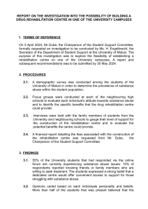 Drug Rehab Center Feasibility Report - University Campus