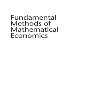 Mathematical Economics: Fundamental Methods, 4th Edition