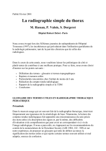 Radiographie thoracique pédiatrique: Glossaire des termes