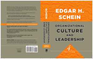 Organizational Culture and Leadership by Edgar H. Schein