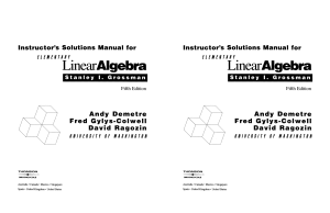 Elementary Linear Algebra Solutions Manual, 5th Edition