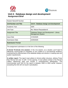 Library Database Design Assignment Brief
