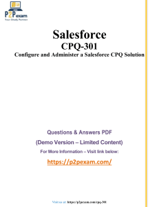 Salesforce CPQ-301 Exam Questions & Answers PDF