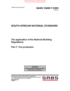 SANS 10400-T:2020 Fire Protection Standard