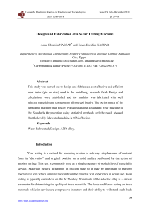 Wear Testing Machine Design & Fabrication: A356 Alloy Analysis