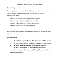 Create Your Daily Mantra: Thoughts to Destiny Worksheet