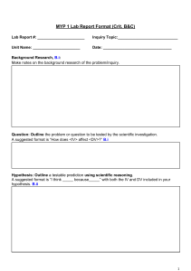 MYP 1 Lab Report Format (Crit. B&C)