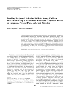 Autism Intervention: Imitation Skills & Social Communication