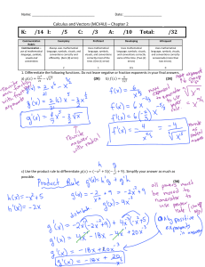 Calculus & Vectors MCV4U - Chapter 2 Sample Test