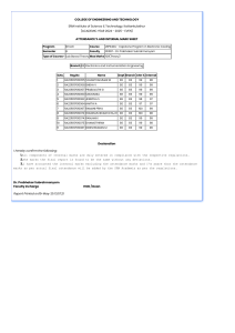Attendance & Internal Marks: Electronic Cooling - SRM B.Tech EIE