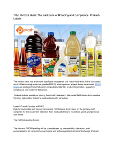 FMCG Labels: Branding & Compliance | Prakash Labels