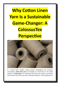 Cotton Linen Yarn: A Sustainable Choice | ColossusTex