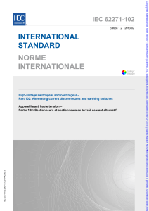 Norme IEC 62271-102 : Disjoncteurs et interrupteurs de terre AC