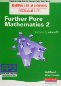 Further Pure Mathematics 2: Edexcel A-Level Textbook