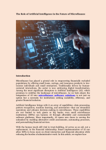 AI in Microfinance: Future of Financial Inclusion