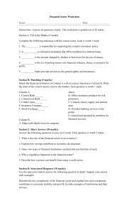 Financial Sector Worksheet: Banking & Economics