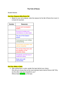 Fall of Rome Worksheet: Causes & Historical Accuracy