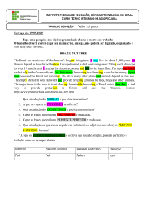 Castanheira-do-brasil: Folha de Exerc&iacute;cios de Gram&aacute;tica Inglesa