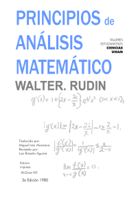 Principios de An&aacute;lisis Matem&aacute;tico: Libro de Texto de Rudin