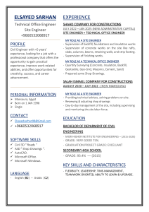 Civil Engineer Resume - Elsayed Sarhan
