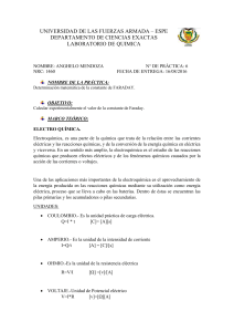 Determinaci&oacute;n de la Constante de Faraday: Informe de Laboratorio de Electroqu&iacute;mica