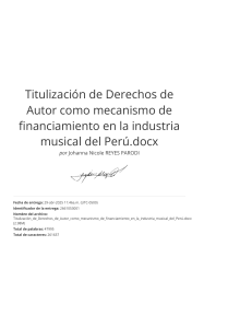 Titulizaci&oacute;n de Derechos de Autor en la Industria Musical Peruana