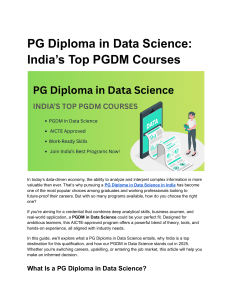 PG Diploma in Data Science in India: Course Overview