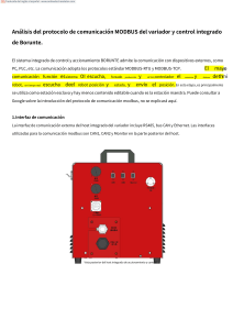 Protocolo de Comunicaci&oacute;n MODBUS para el Sistema de Accionamiento Borunte