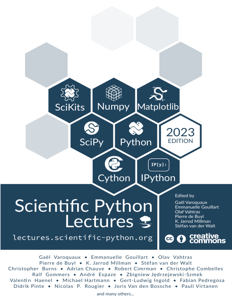 Scientific Python Lectures: NumPy, SciPy, Matplotlib
