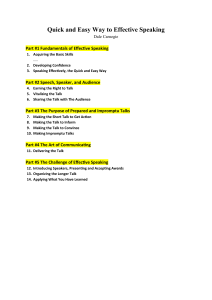Effective Speaking Outline by Dale Carnegie
