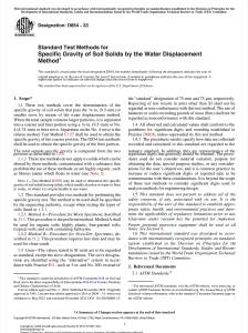 Soil Specific Gravity Test Method D854-23