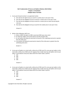 Futures & Options Markets Test Bank - John Hull