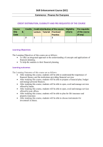 Finance for Everyone: Course Syllabus