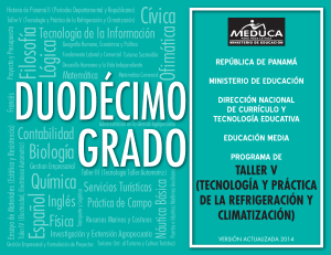 Curr&iacute;culo de Refrigeraci&oacute;n y Climatizaci&oacute;n - Panam&aacute; 12&deg; Grado