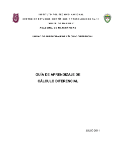 Guía de Aprendizaje de Cálculo: Funciones, Límites, Derivadas