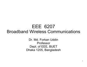 Broadband Wireless Communications: EEE 6207 Course Overview