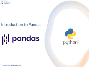 Introduction to Pandas: Data Manipulation with Python