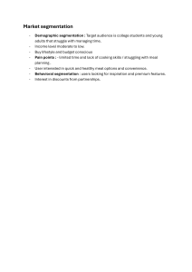 Market Segmentation: College Students & Meal Planning