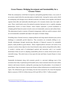 Green Finance in Asia: Investment & Sustainability