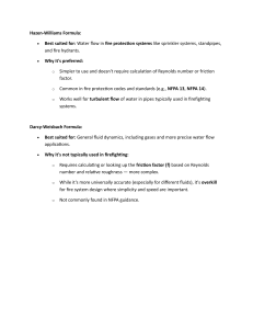 Hazen-Williams vs. Darcy-Weisbach: Fire Protection