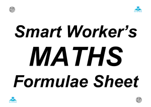 Maths Formulae Sheet