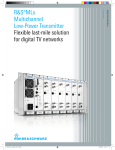 R&S&reg;MLx Multichannel Low-Power Transmitter Brochure
