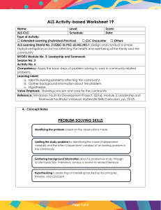 Community Problem Solving Worksheet: Skills & Steps