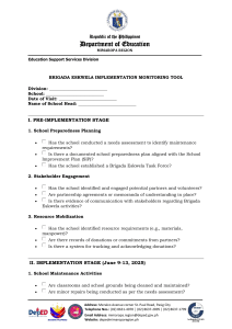 Brigada Eskwela Implementation Monitoring Tool