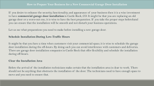 Commercial Garage Door Installation: Business Prep Guide