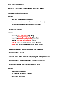 Active and Passive Voice: Sentence Transformation Guide