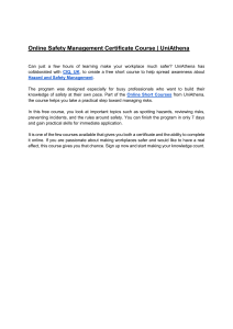 Online Safety Management Certificate Course | UniAthena