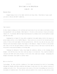 John 13-14: Christ in the Upper Room - Lesson