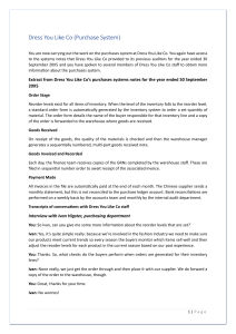 Dress You Like Co: Purchases System Notes & Audit