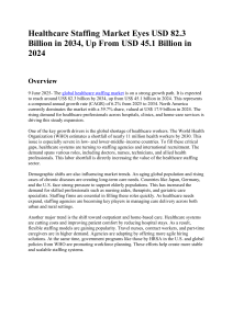 Healthcare Staffing Market: Trends & Forecast to 2034